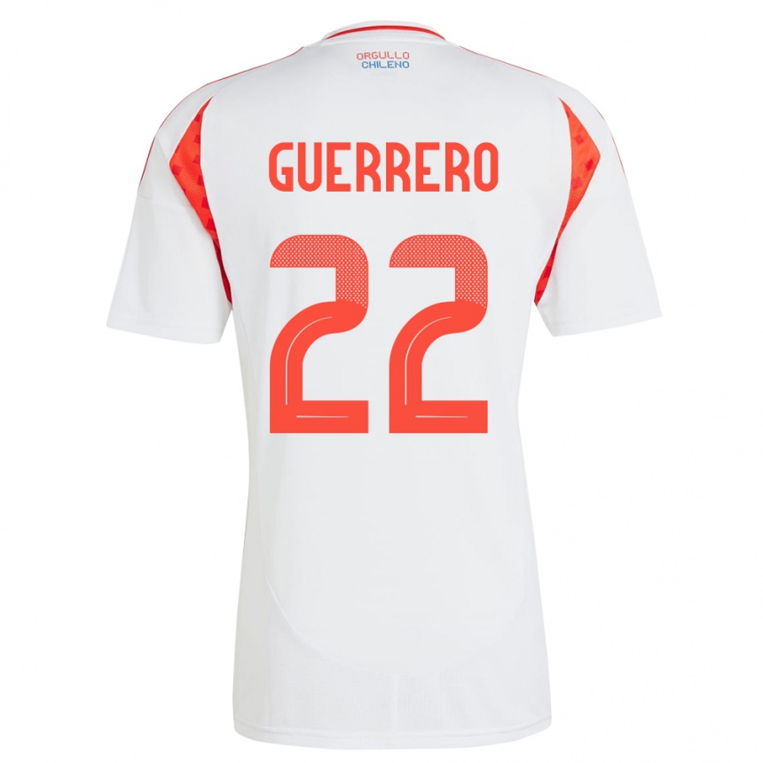 Niño Fútbol Camiseta Chile Kathalina Guerrero #22 Blanco 2ª Equipación 24-26 México