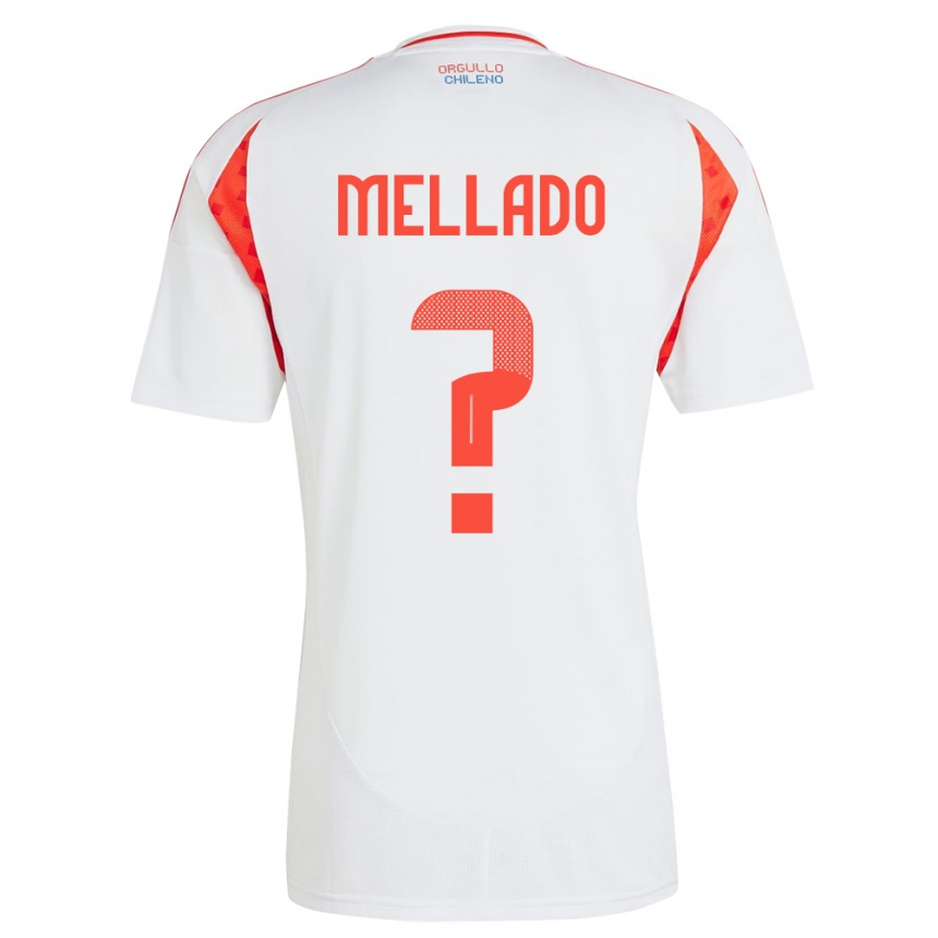 Niño Fútbol Camiseta Chile Catalina Mellado #0 Blanco 2ª Equipación 24-26 México