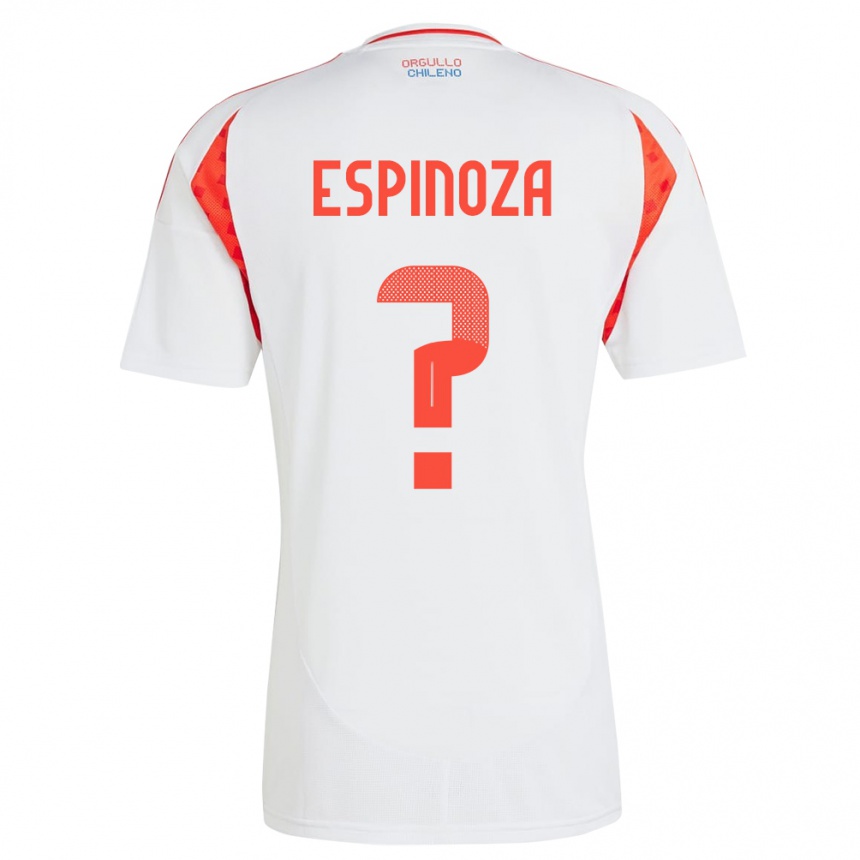 Niño Fútbol Camiseta Chile Gali Espinoza #0 Blanco 2ª Equipación 24-26 México