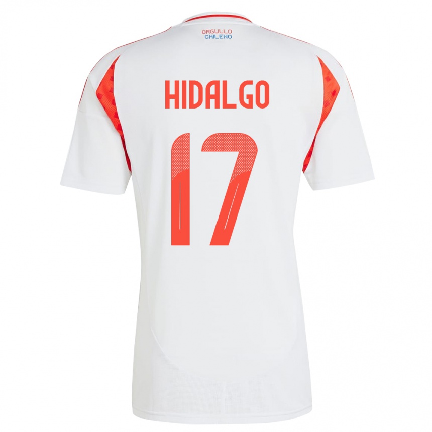 Niño Fútbol Camiseta Chile Fernanda Hidalgo #17 Blanco 2ª Equipación 24-26 México