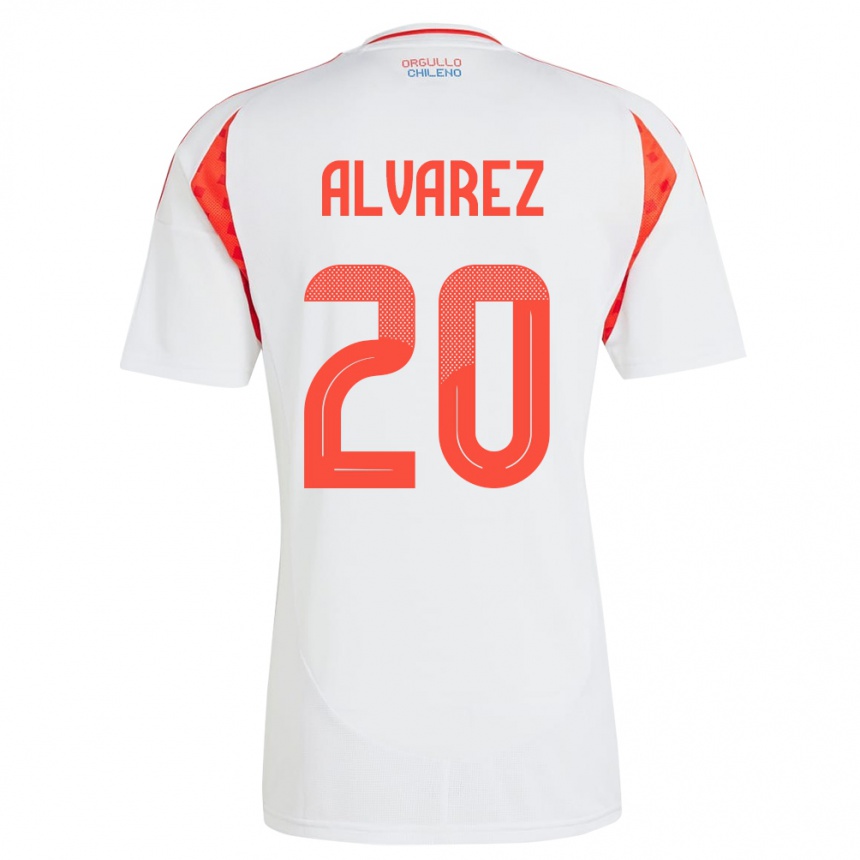 Niño Fútbol Camiseta Chile Anaís Álvarez #20 Blanco 2ª Equipación 24-26 México