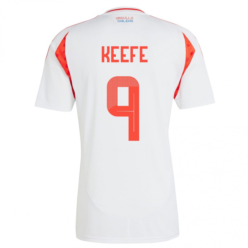 Niño Fútbol Camiseta Chile Sonya Keefe #9 Blanco 2ª Equipación 24-26 México