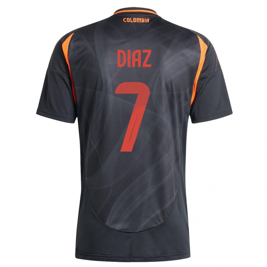 Niño Fútbol Camiseta Colombia Luis Díaz #7 Negro 2ª Equipación 24-26 México