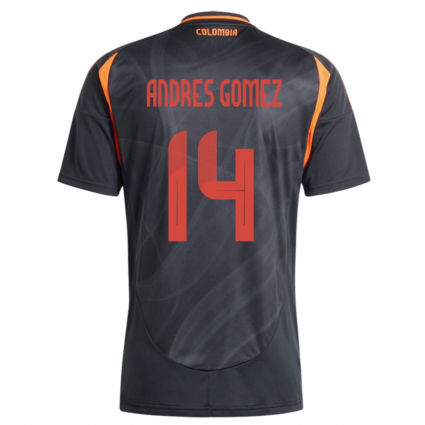 Niño Fútbol Camiseta Colombia Carlos Andrés Gómez #14 Negro 2ª Equipación 24-26 México