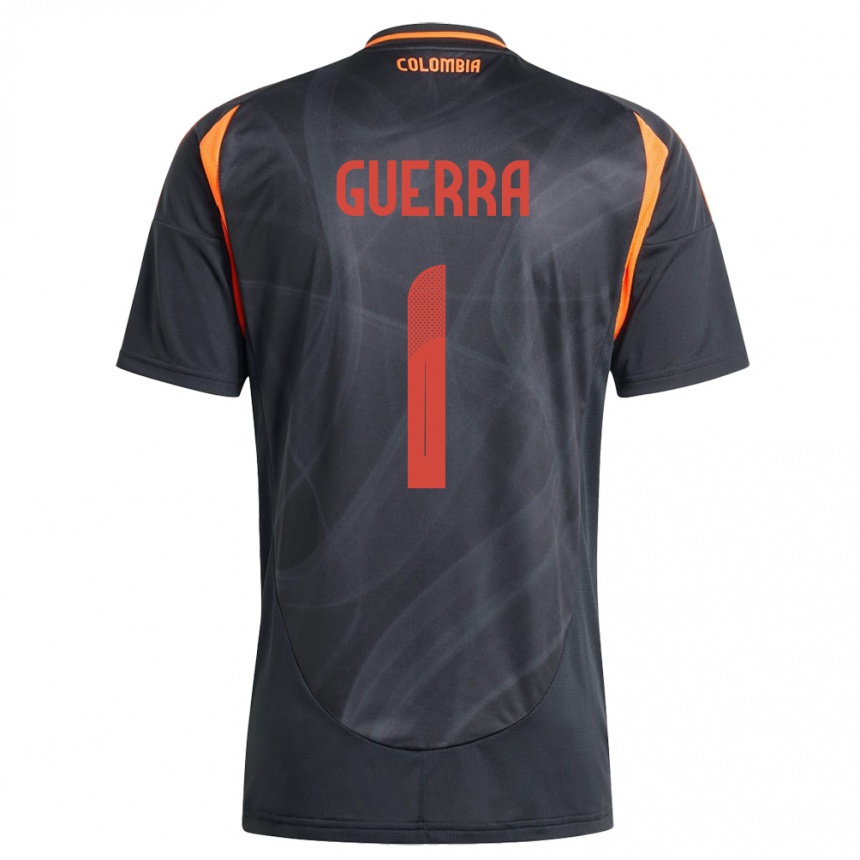 Niño Fútbol Camiseta Colombia Sebastián Guerra #1 Negro 2ª Equipación 24-26 México