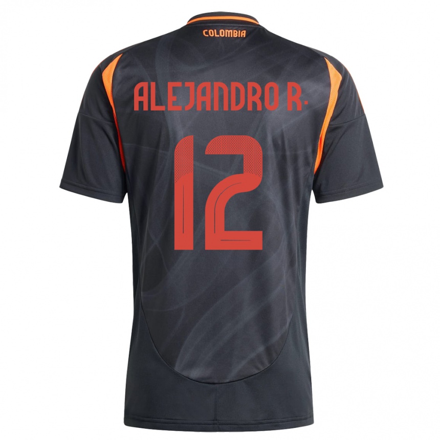 Niño Fútbol Camiseta Colombia Alejandro Rodríguez #12 Negro 2ª Equipación 24-26 México