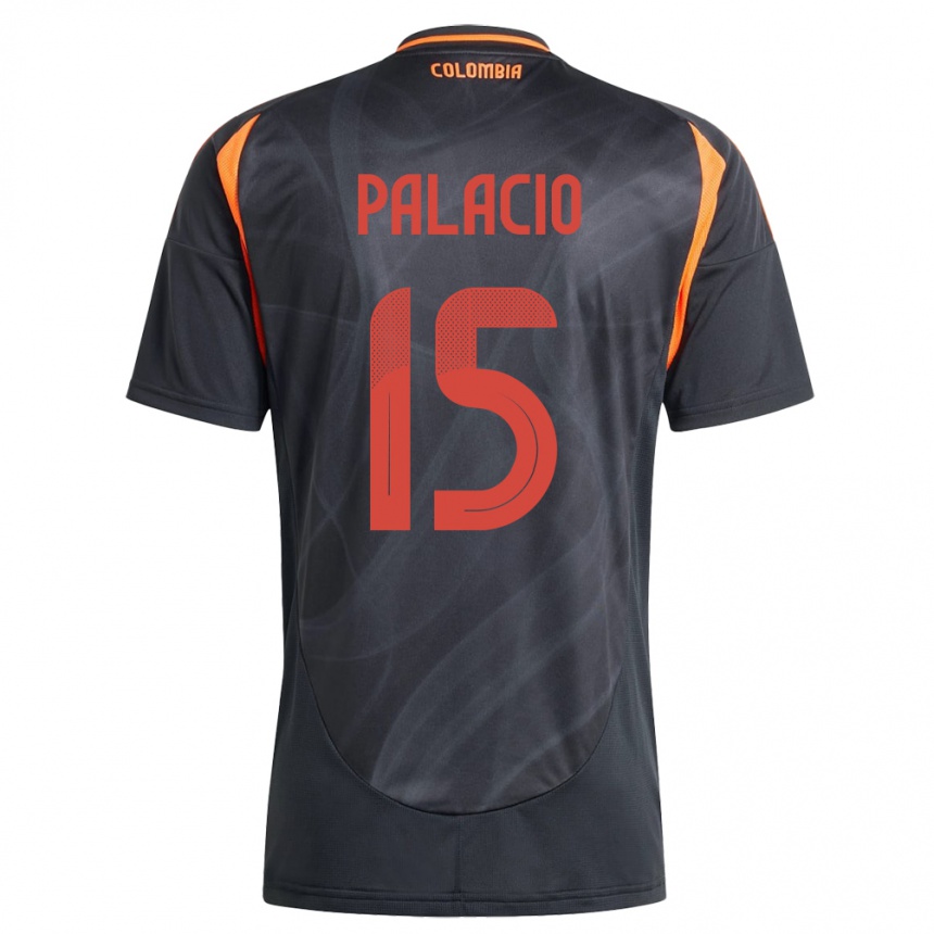 Niño Fútbol Camiseta Colombia Nelson Palacio #15 Negro 2ª Equipación 24-26 México