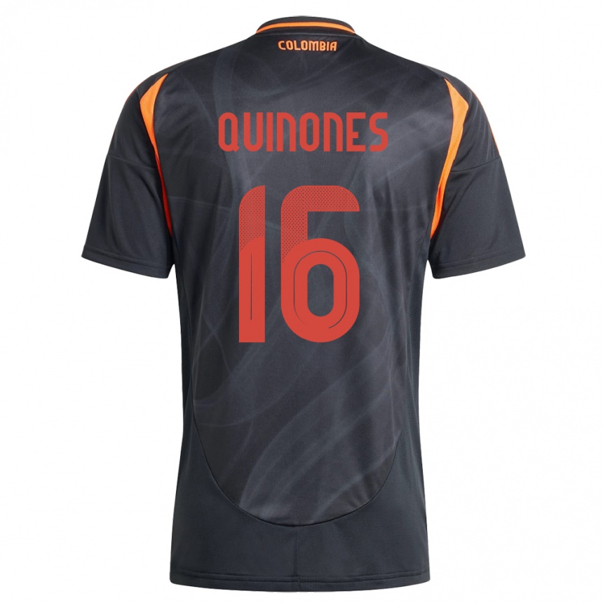 Niño Fútbol Camiseta Colombia Nelson Quiñónes #16 Negro 2ª Equipación 24-26 México