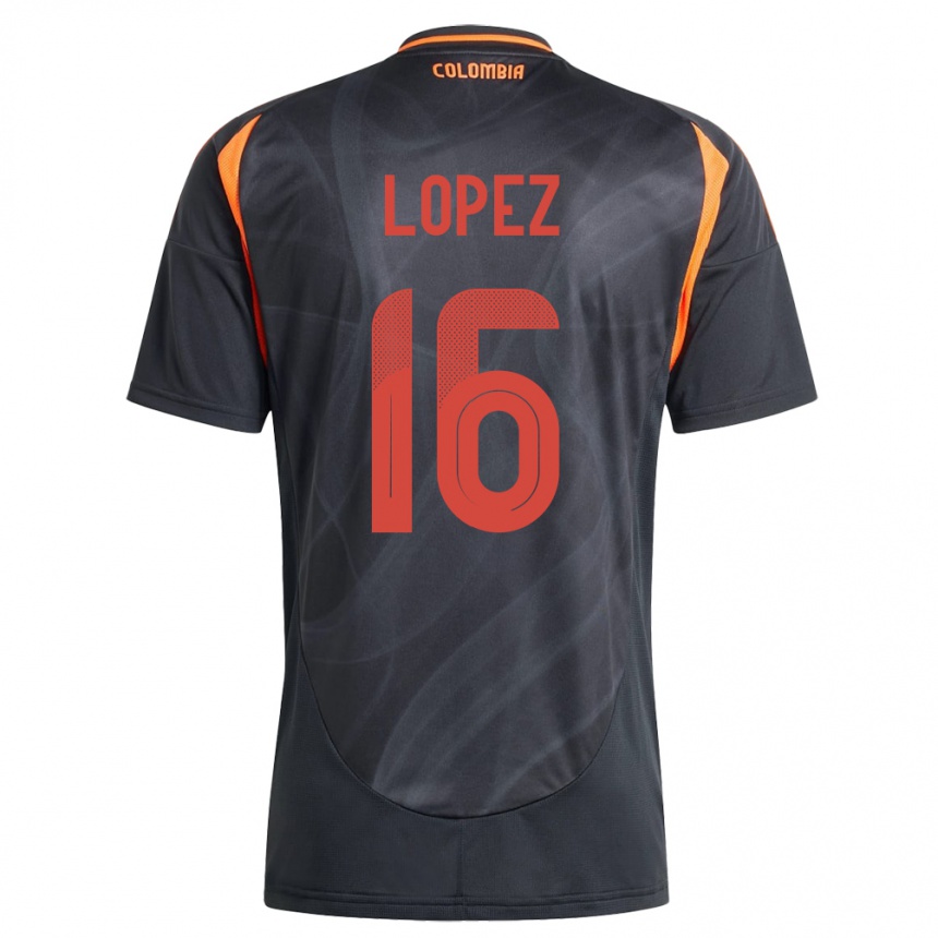 Niño Fútbol Camiseta Colombia William López #16 Negro 2ª Equipación 24-26 México