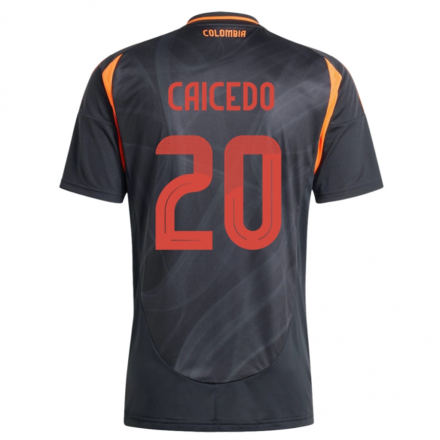 Niño Fútbol Camiseta Colombia Brayan Caicedo #20 Negro 2ª Equipación 24-26 México