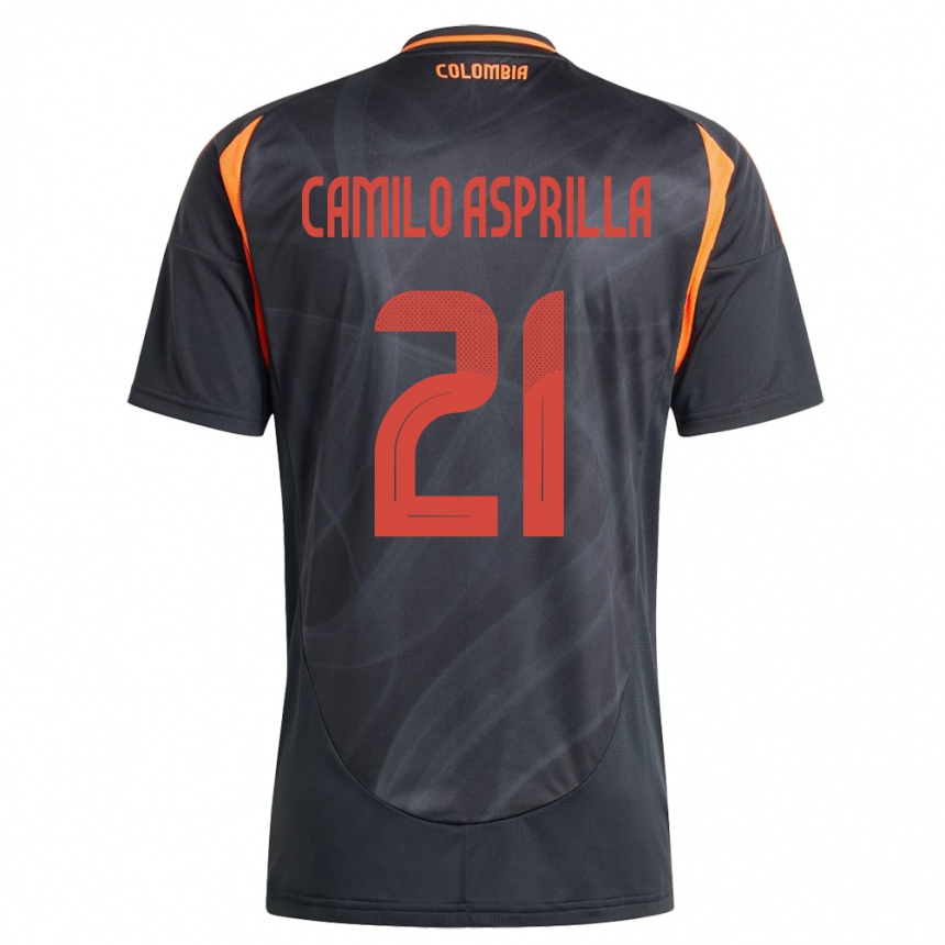 Niño Fútbol Camiseta Colombia Juan Camilo Asprilla #21 Negro 2ª Equipación 24-26 México