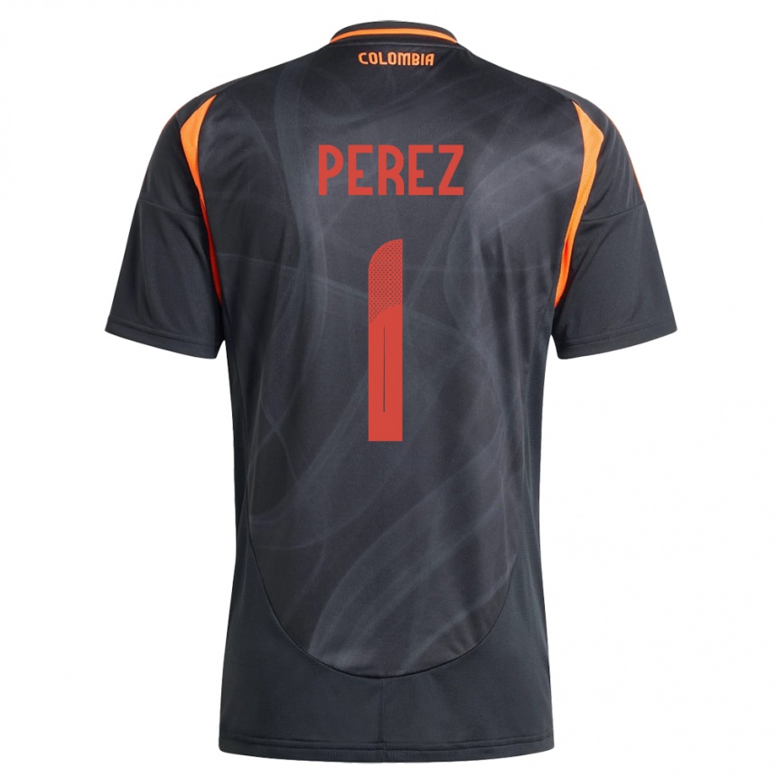 Niño Fútbol Camiseta Colombia Catalina Pérez #1 Negro 2ª Equipación 24-26 México