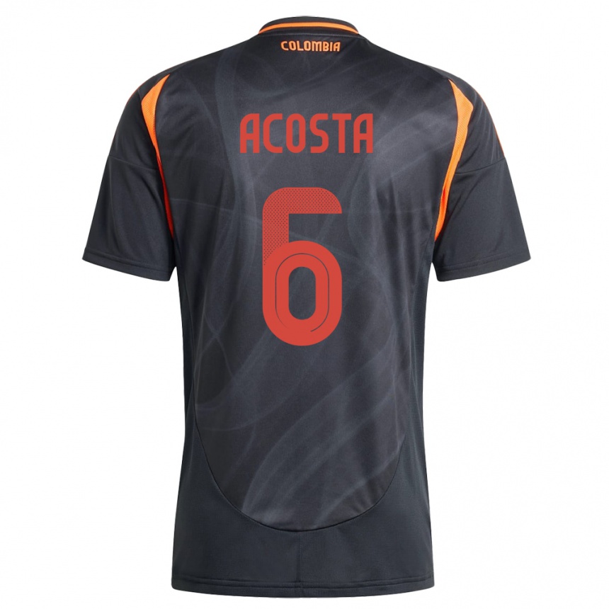 Niño Fútbol Camiseta Colombia Viviana Acosta #6 Negro 2ª Equipación 24-26 México