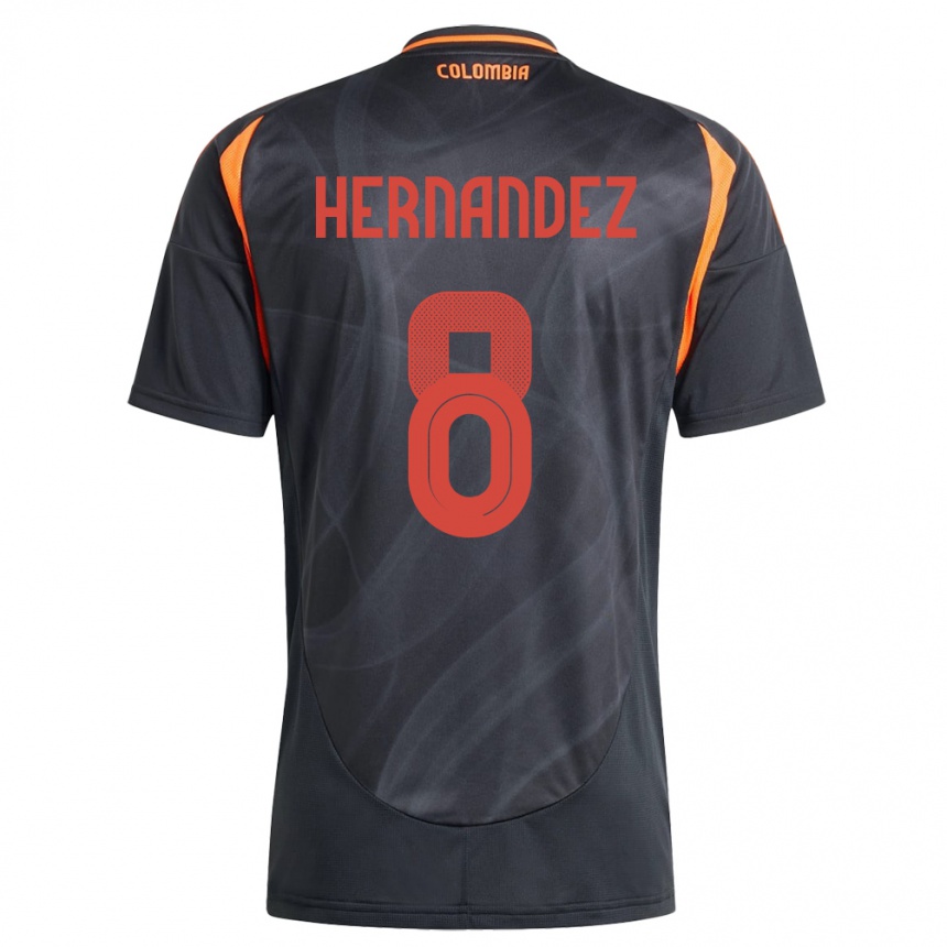 Niño Fútbol Camiseta Colombia Natalia Hernández #8 Negro 2ª Equipación 24-26 México