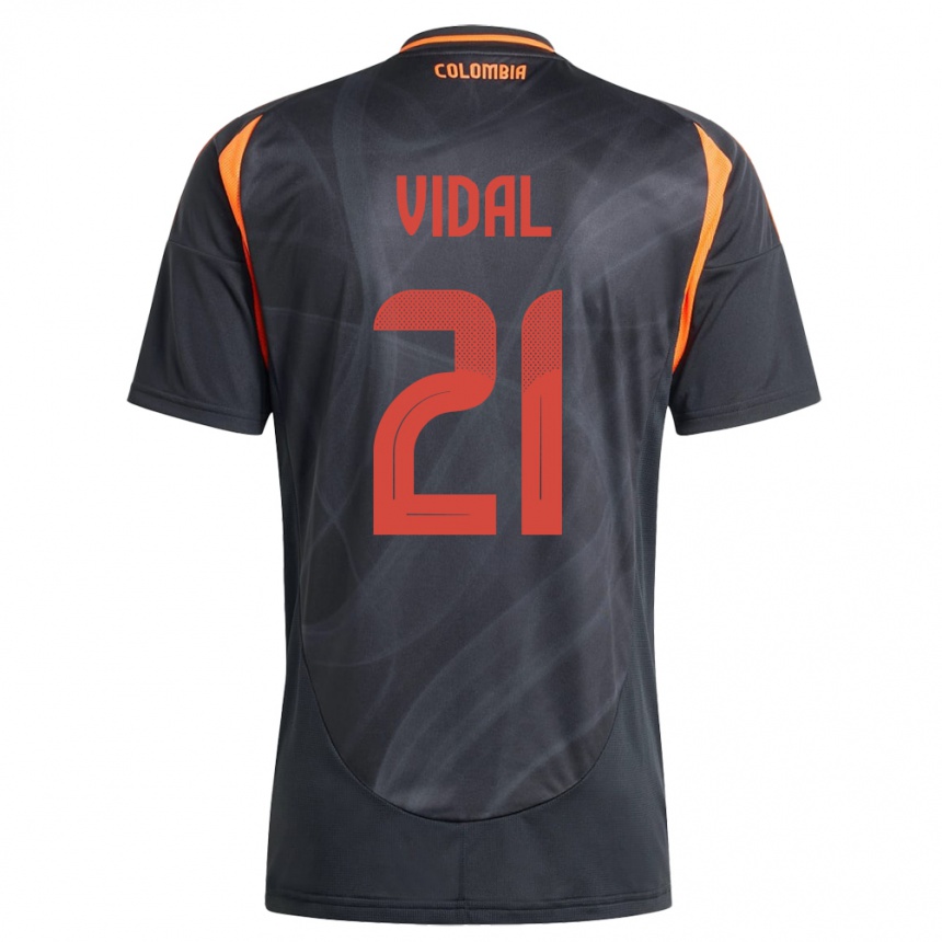 Niño Fútbol Camiseta Colombia Ingrid Vidal #21 Negro 2ª Equipación 24-26 México