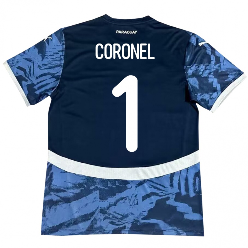 Niño Fútbol Camiseta Paraguay Carlos Coronel #1 Azul 2ª Equipación 24-26 México