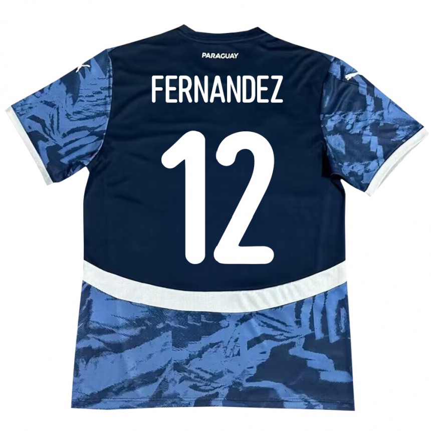 Niño Fútbol Camiseta Paraguay Gatito Fernández #12 Azul 2ª Equipación 24-26 México