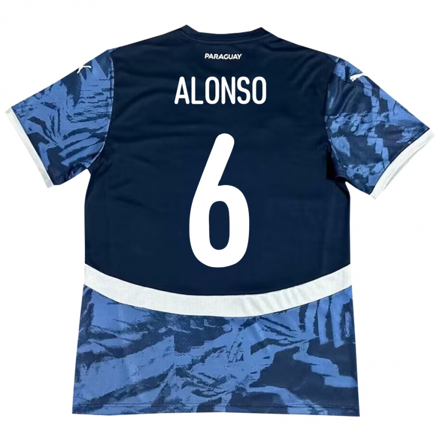 Niño Fútbol Camiseta Paraguay Júnior Alonso #6 Azul 2ª Equipación 24-26 México