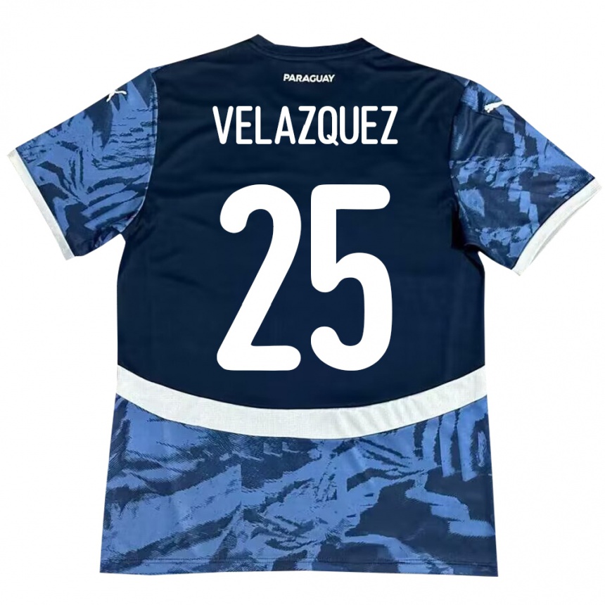 Niño Fútbol Camiseta Paraguay Gustavo Velázquez #25 Azul 2ª Equipación 24-26 México