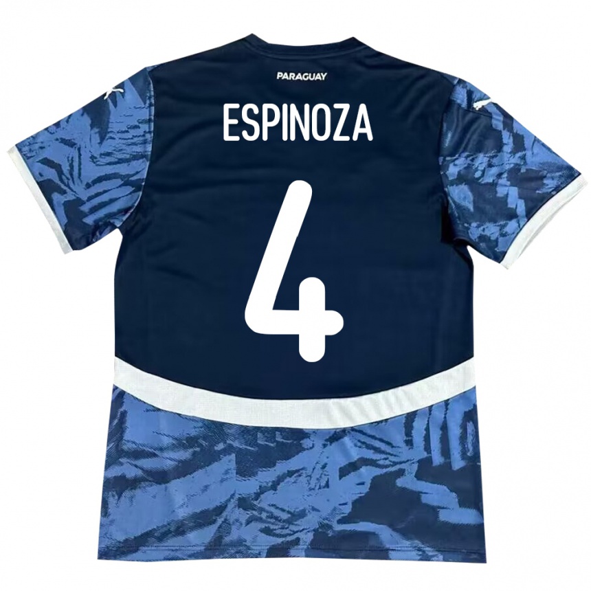 Niño Fútbol Camiseta Paraguay Matías Espinoza #4 Azul 2ª Equipación 24-26 México