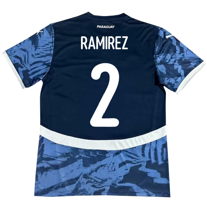 Niño Fútbol Camiseta Paraguay Iván Ramírez #2 Azul 2ª Equipación 24-26 México