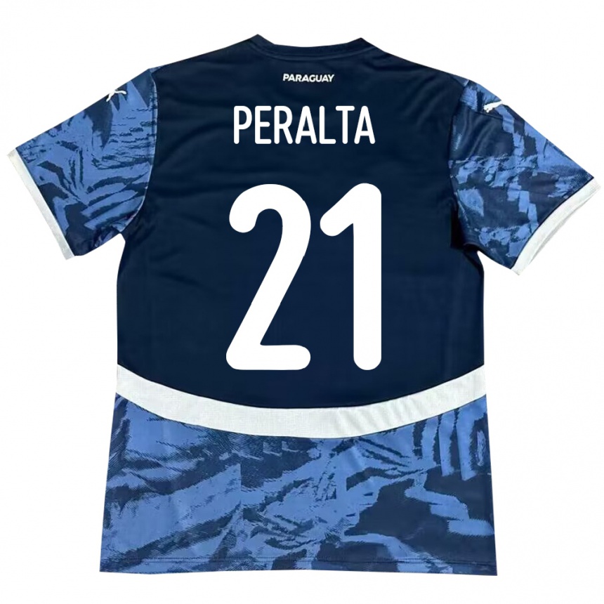 Niño Fútbol Camiseta Paraguay Fabrizio Peralta #21 Azul 2ª Equipación 24-26 México