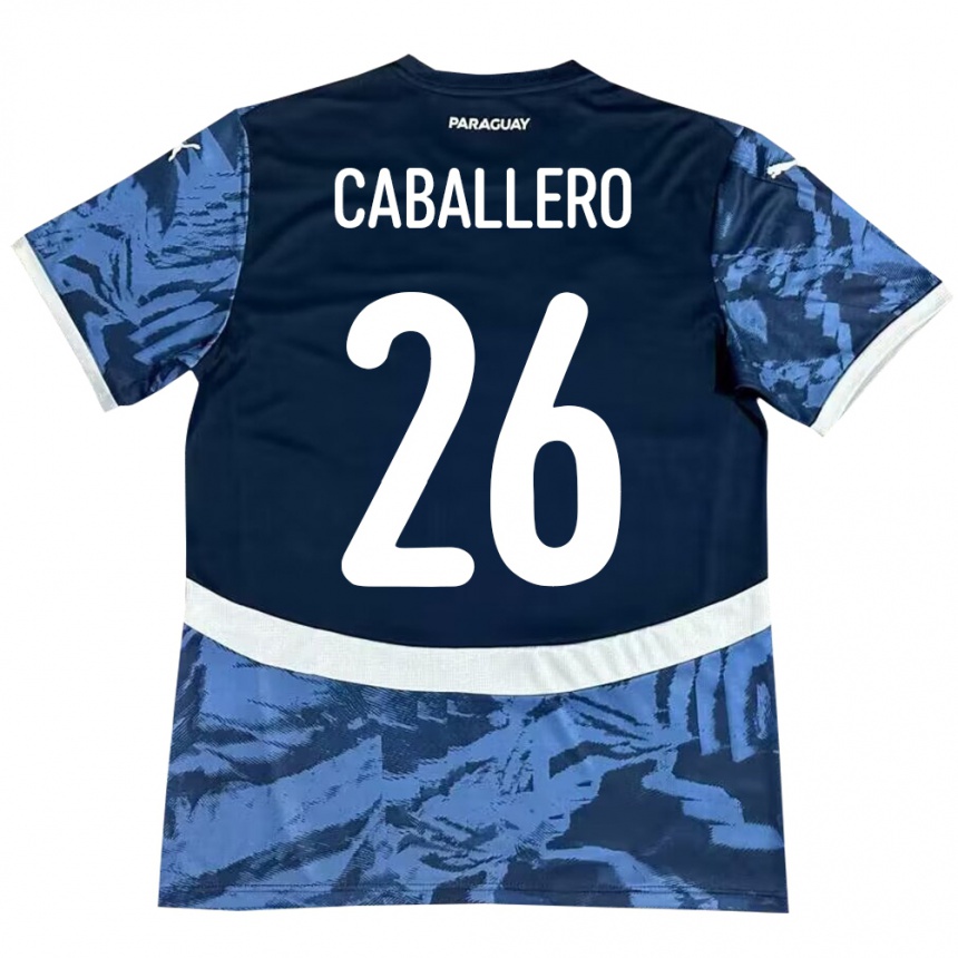 Niño Fútbol Camiseta Paraguay Hernesto Caballero #26 Azul 2ª Equipación 24-26 México