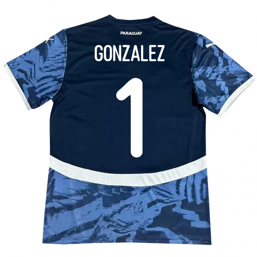 Niño Fútbol Camiseta Paraguay Ángel González #1 Azul 2ª Equipación 24-26 México