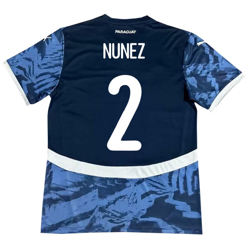Niño Fútbol Camiseta Paraguay Alan Núñez #2 Azul 2ª Equipación 24-26 México