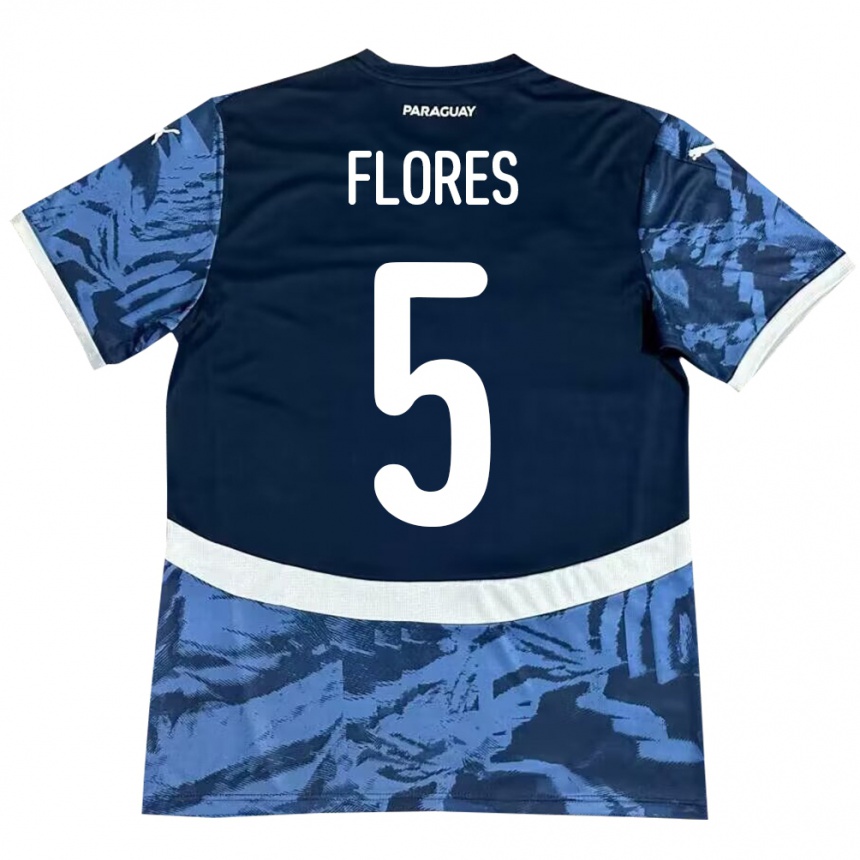 Niño Fútbol Camiseta Paraguay Gilberto Flores #5 Azul 2ª Equipación 24-26 México