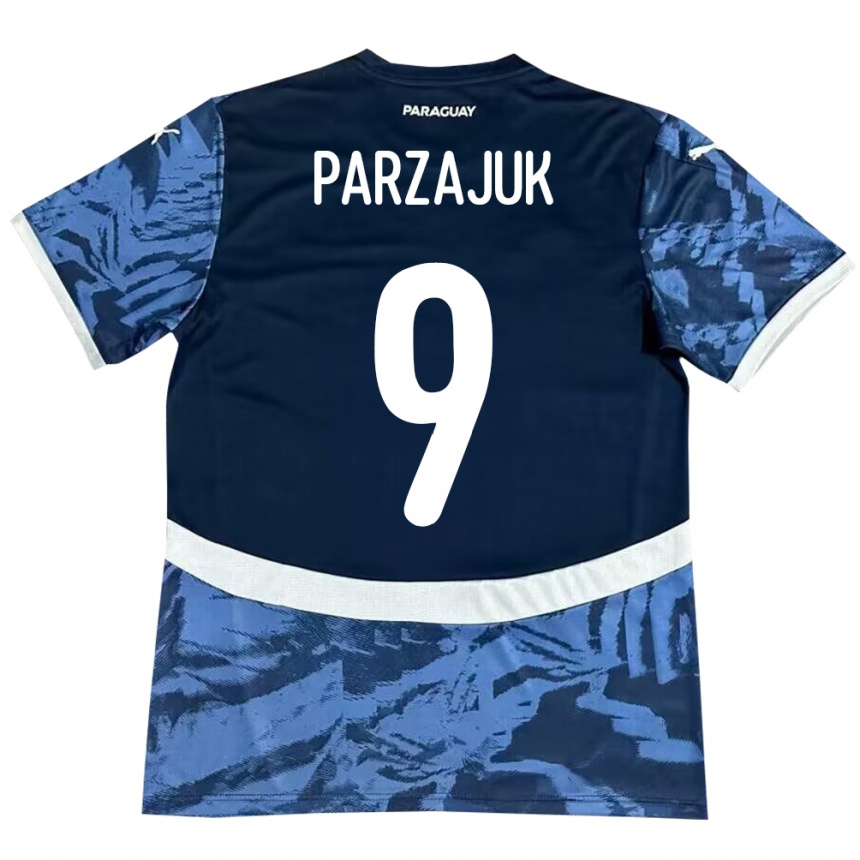 Niño Fútbol Camiseta Paraguay Kevin Parzajuk #9 Azul 2ª Equipación 24-26 México