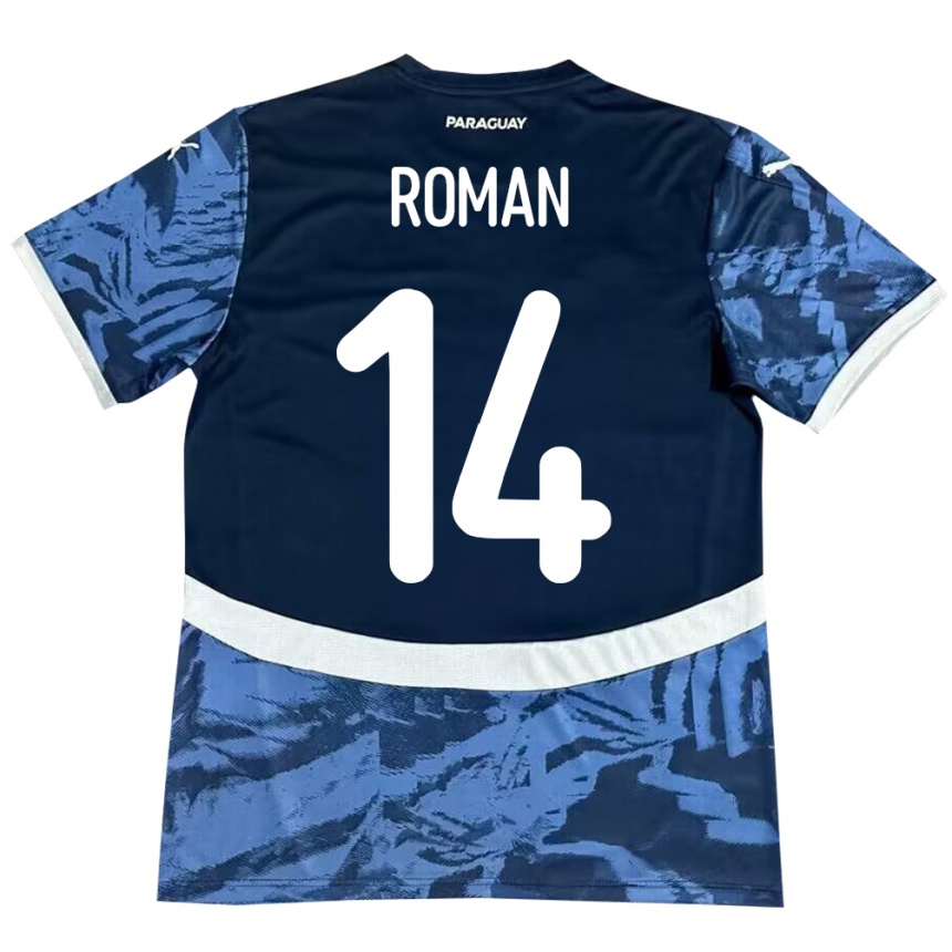 Niño Fútbol Camiseta Paraguay Fernando Román #14 Azul 2ª Equipación 24-26 México