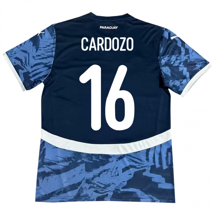 Niño Fútbol Camiseta Paraguay Juan Cardozo #16 Azul 2ª Equipación 24-26 México