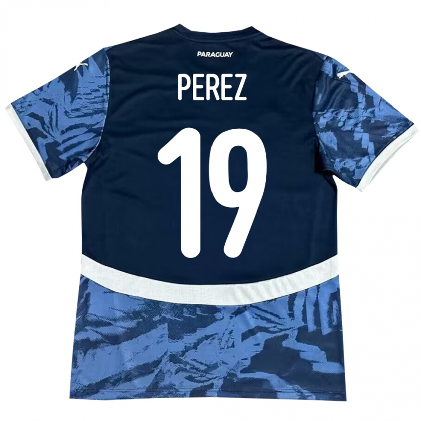 Niño Fútbol Camiseta Paraguay Marcelo Pérez #19 Azul 2ª Equipación 24-26 México