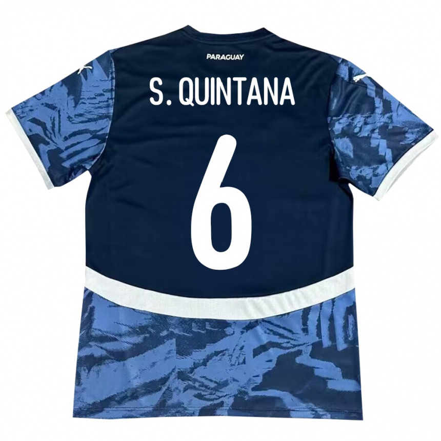 Niño Fútbol Camiseta Paraguay Sebastián Quintana #6 Azul 2ª Equipación 24-26 México