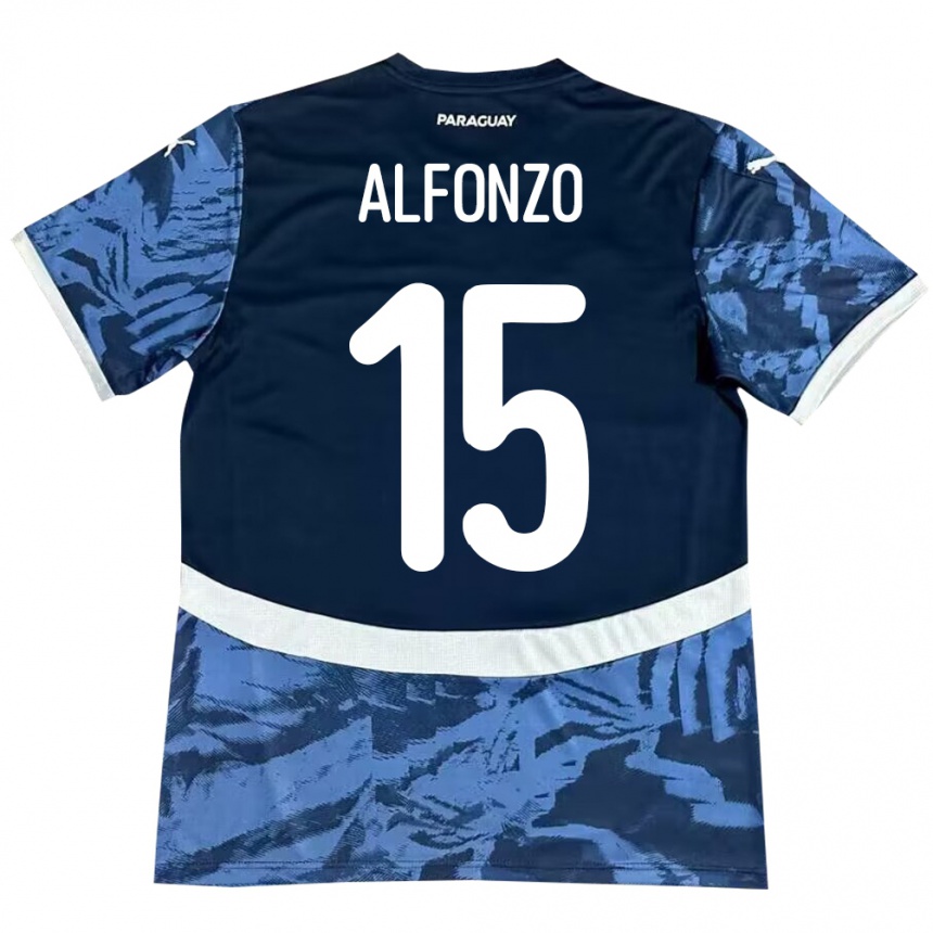 Niño Fútbol Camiseta Paraguay Axel Alfonzo #15 Azul 2ª Equipación 24-26 México