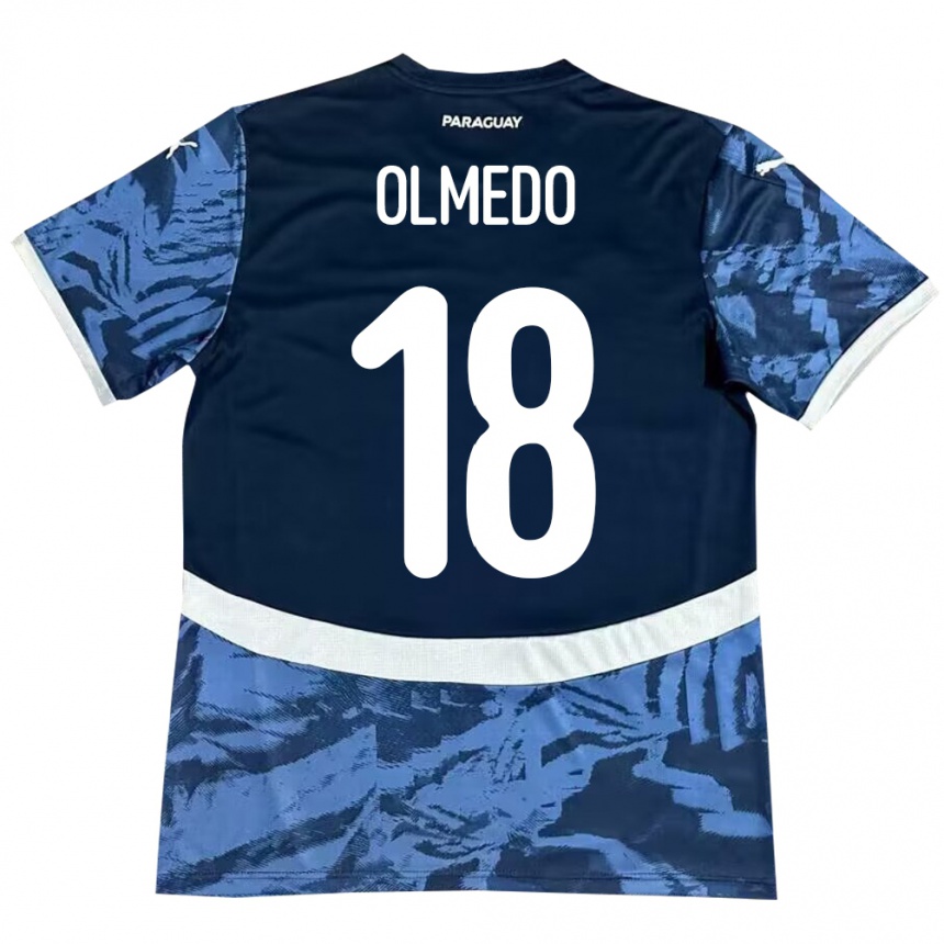 Niño Fútbol Camiseta Paraguay Cesar Olmedo #18 Azul 2ª Equipación 24-26 México