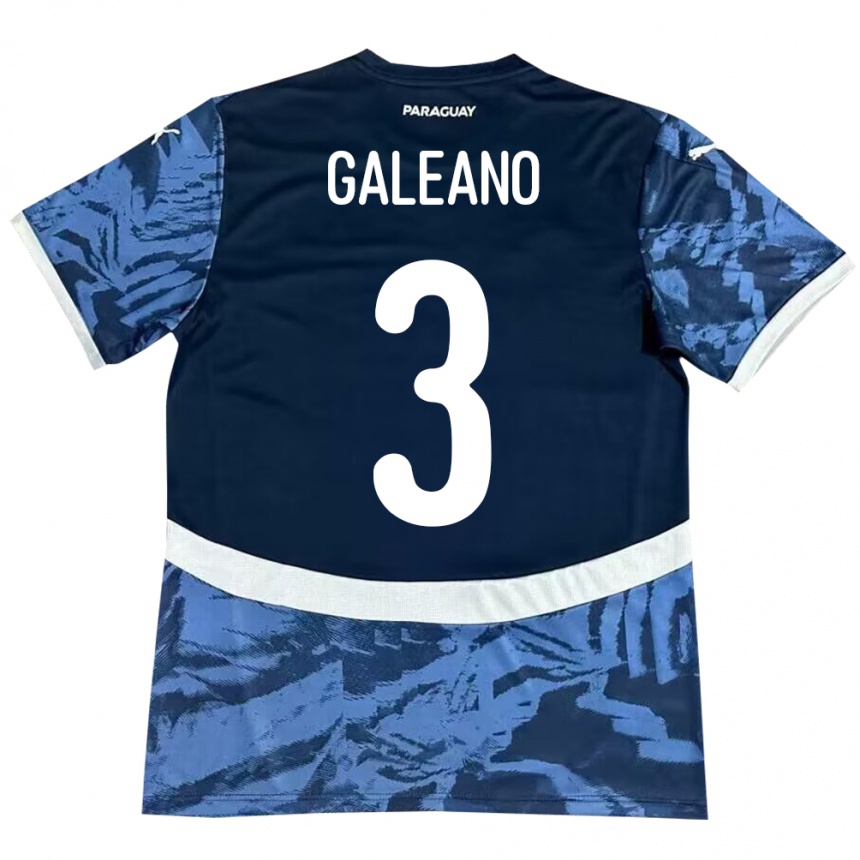 Niño Fútbol Camiseta Paraguay Fernando Galeano #3 Azul 2ª Equipación 24-26 México