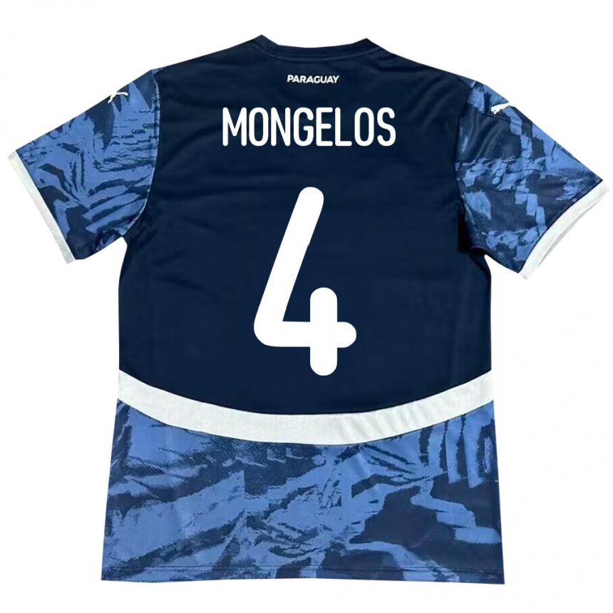 Niño Fútbol Camiseta Paraguay Rolando Mongelós #4 Azul 2ª Equipación 24-26 México