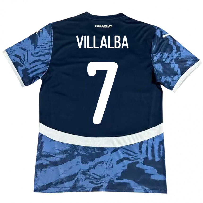 Niño Fútbol Camiseta Paraguay Rodrigo Villalba #7 Azul 2ª Equipación 24-26 México