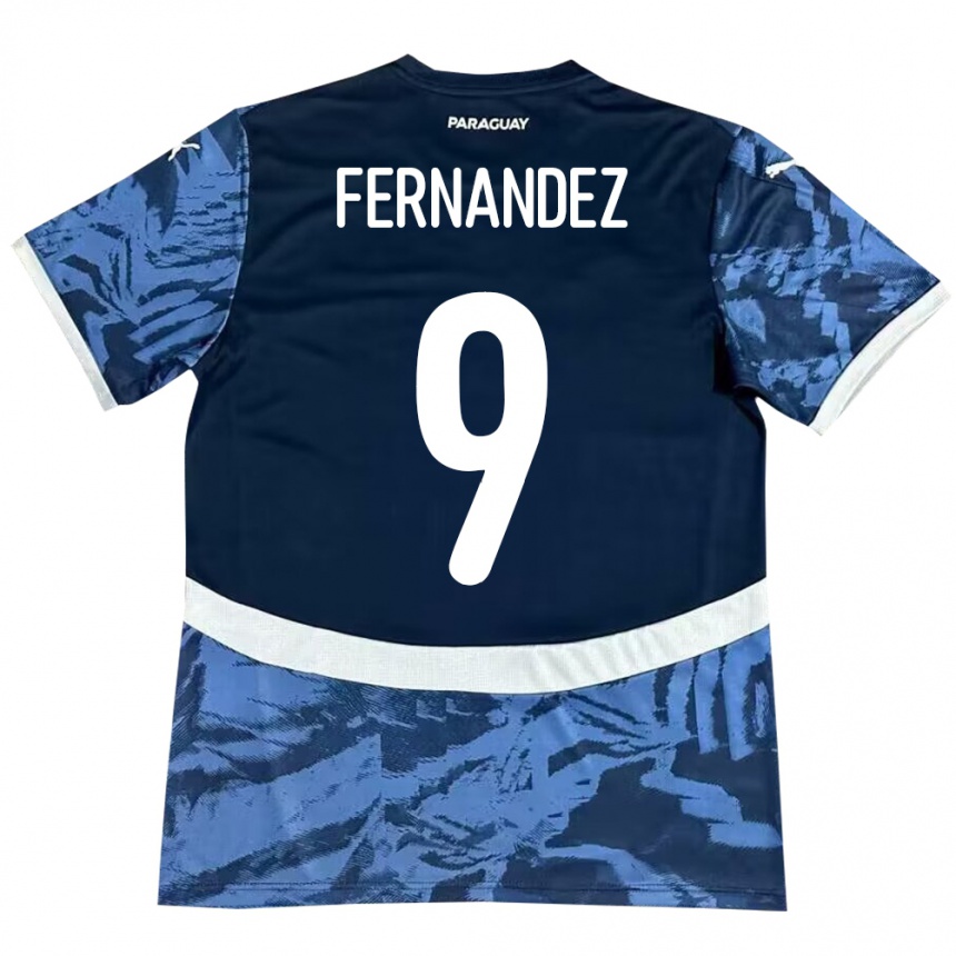 Niño Fútbol Camiseta Paraguay David Fernández #9 Azul 2ª Equipación 24-26 México