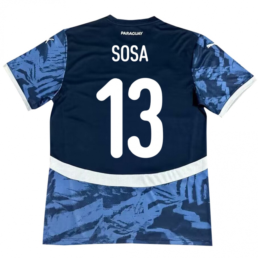 Niño Fútbol Camiseta Paraguay Alex Sosa #13 Azul 2ª Equipación 24-26 México