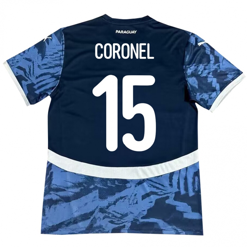 Niño Fútbol Camiseta Paraguay Éver Coronel #15 Azul 2ª Equipación 24-26 México