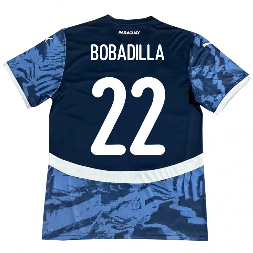 Niño Fútbol Camiseta Paraguay Dylan Bobadilla #22 Azul 2ª Equipación 24-26 México