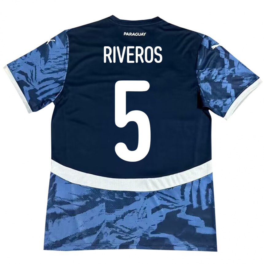 Niño Fútbol Camiseta Paraguay Verónica Riveros #5 Azul 2ª Equipación 24-26 México