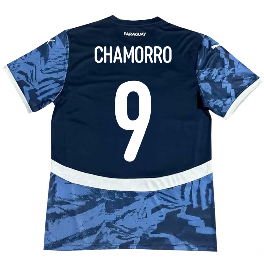 Niño Fútbol Camiseta Paraguay Lice Chamorro #9 Azul 2ª Equipación 24-26 México