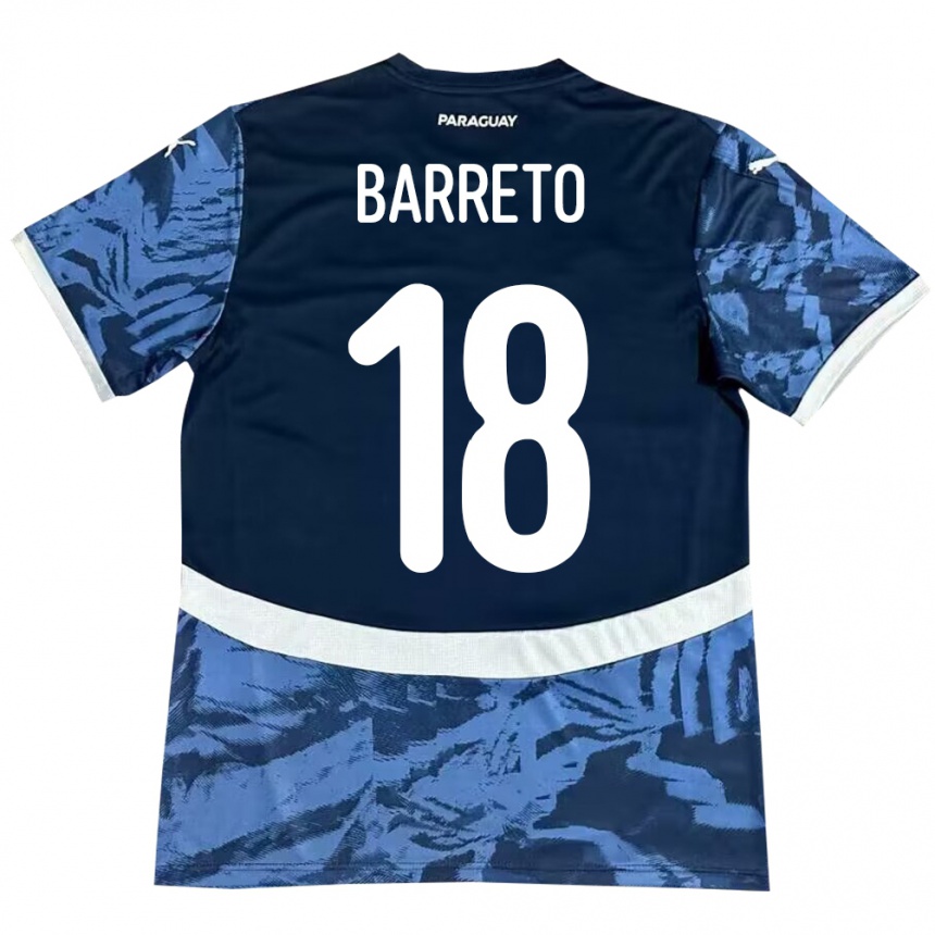 Niño Fútbol Camiseta Paraguay Liz Barreto #18 Azul 2ª Equipación 24-26 México