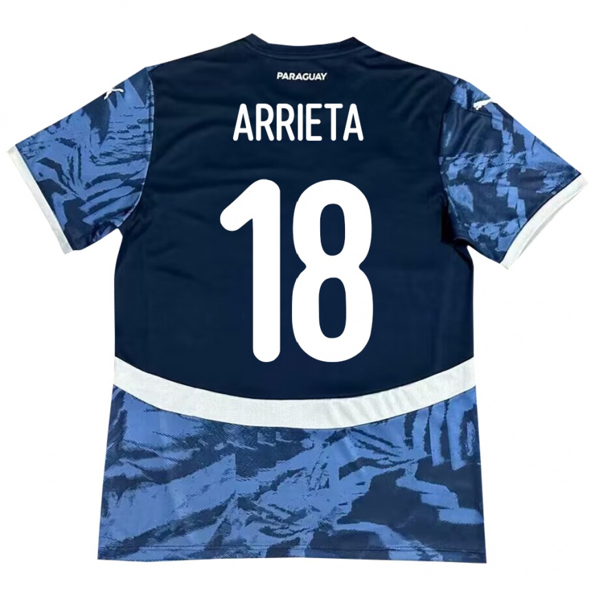 Niño Fútbol Camiseta Paraguay Camila Arrieta #18 Azul 2ª Equipación 24-26 México