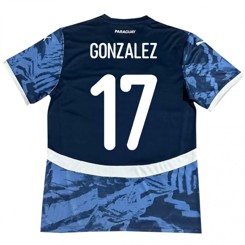 Niño Fútbol Camiseta Paraguay Lourdes González #17 Azul 2ª Equipación 24-26 México