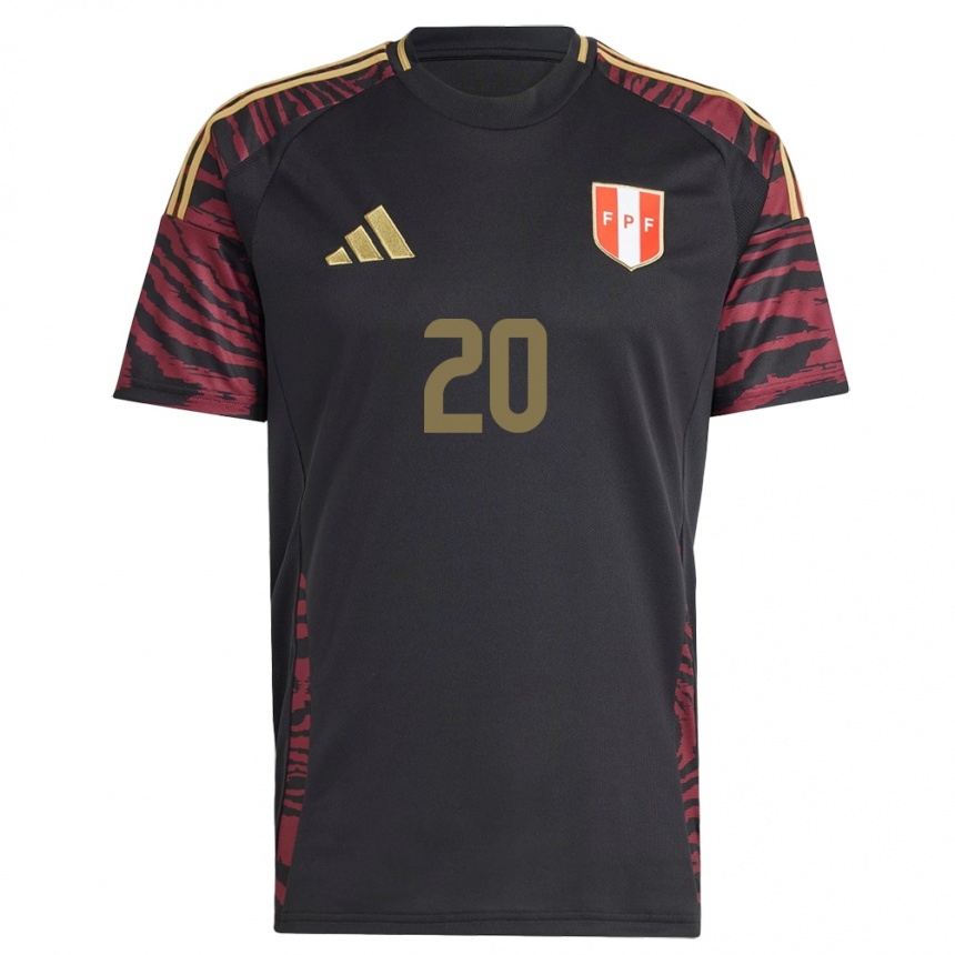 Niño Fútbol Camiseta Perú Philipp Eisele Yupanqui #20 Negro 2ª Equipación 24-26 México